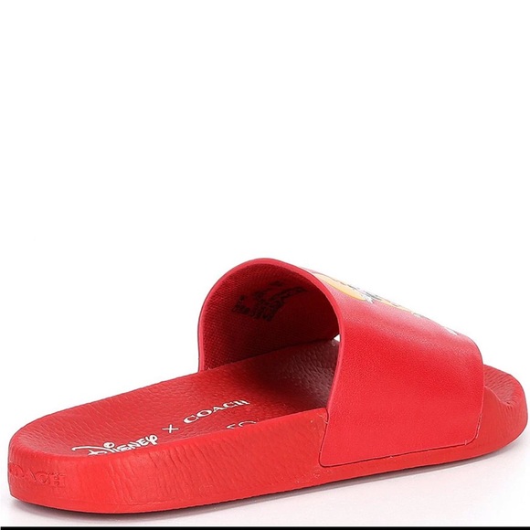 Coach Disney Parks Sports Leather Logo Slide Sandals - Picture 8 of 11